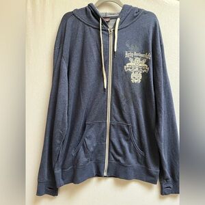 Harley-Davidson Cafe Las Vegas Navy Zip Up Hoodie Size 2XL